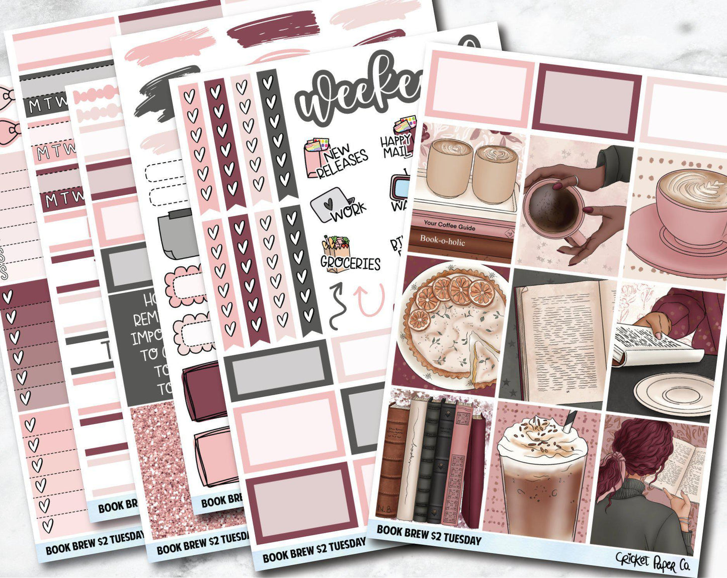 BOOK BREW Planner Stickers - Full Kit-Cricket Paper Co.