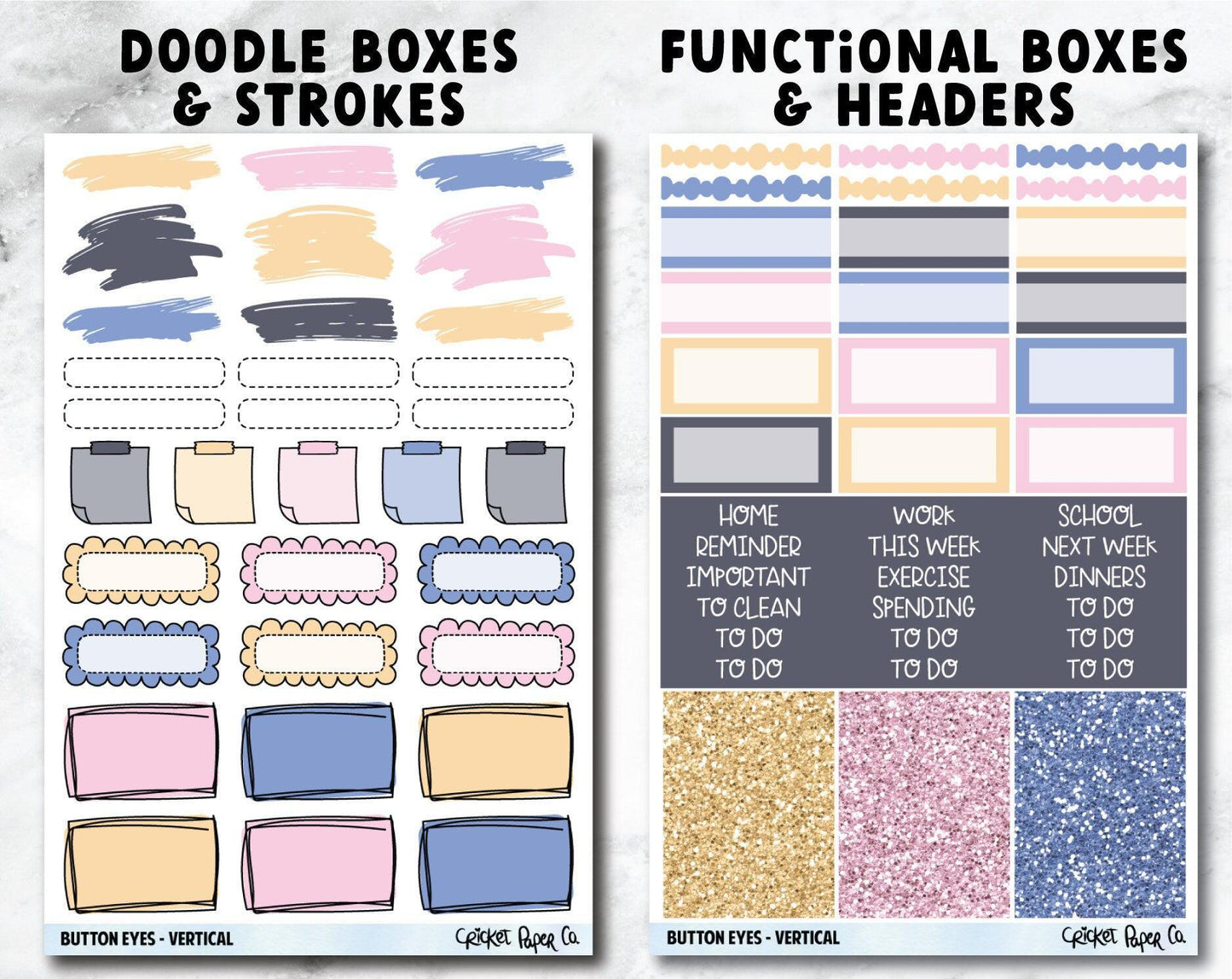 BUTTON EYES Planner Stickers - Full Kit-Cricket Paper Co.