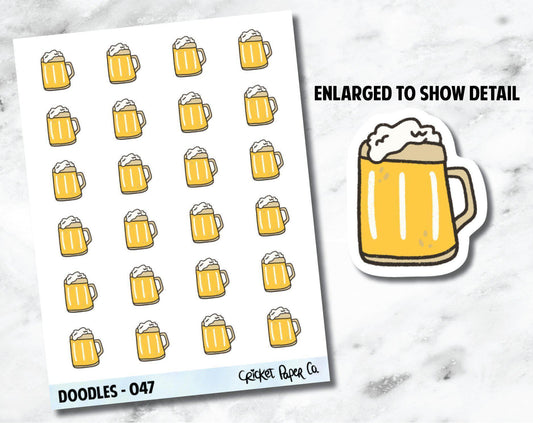 Beer, Home Brew, Happy Hour Hand Drawn Doodles - 047-Cricket Paper Co.