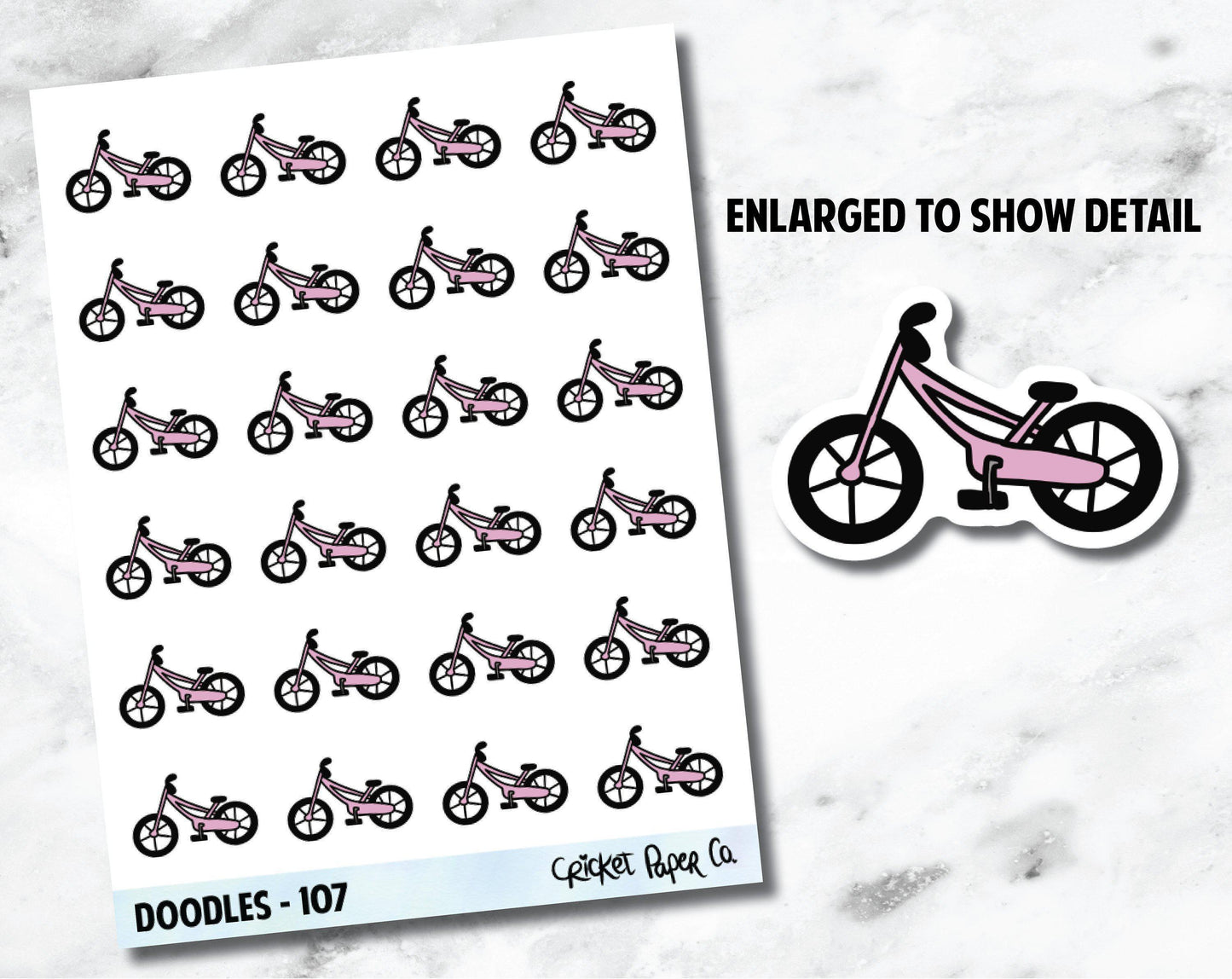 Bicycle, Bike, Exercise, Biking Hand Drawn Doodles - 107-Cricket Paper Co.