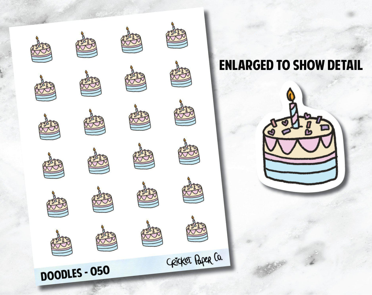 Birthday Cake, Celebration, Party Hand Drawn Doodles - 050-Cricket Paper Co.