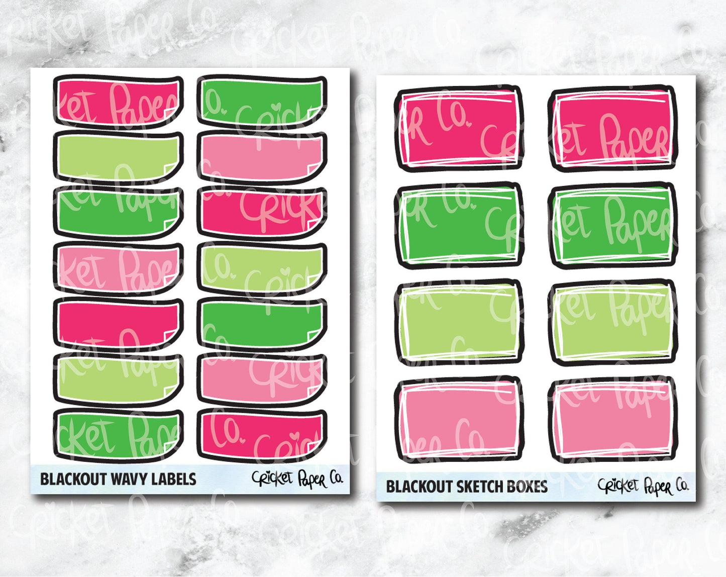 Blackout Bundle Planner Stickers - Watermelon-Cricket Paper Co.