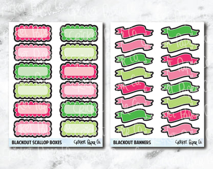 Blackout Bundle Planner Stickers - Watermelon-Cricket Paper Co.