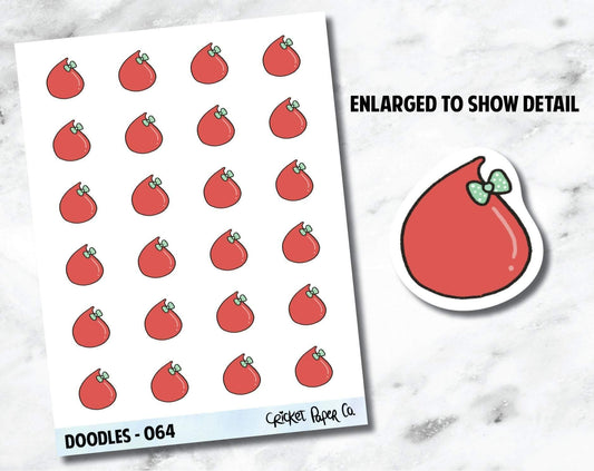 Blood Drop, Blood Sugar Reminder, Period Tracker Hand Drawn Doodles - 064-Cricket Paper Co.