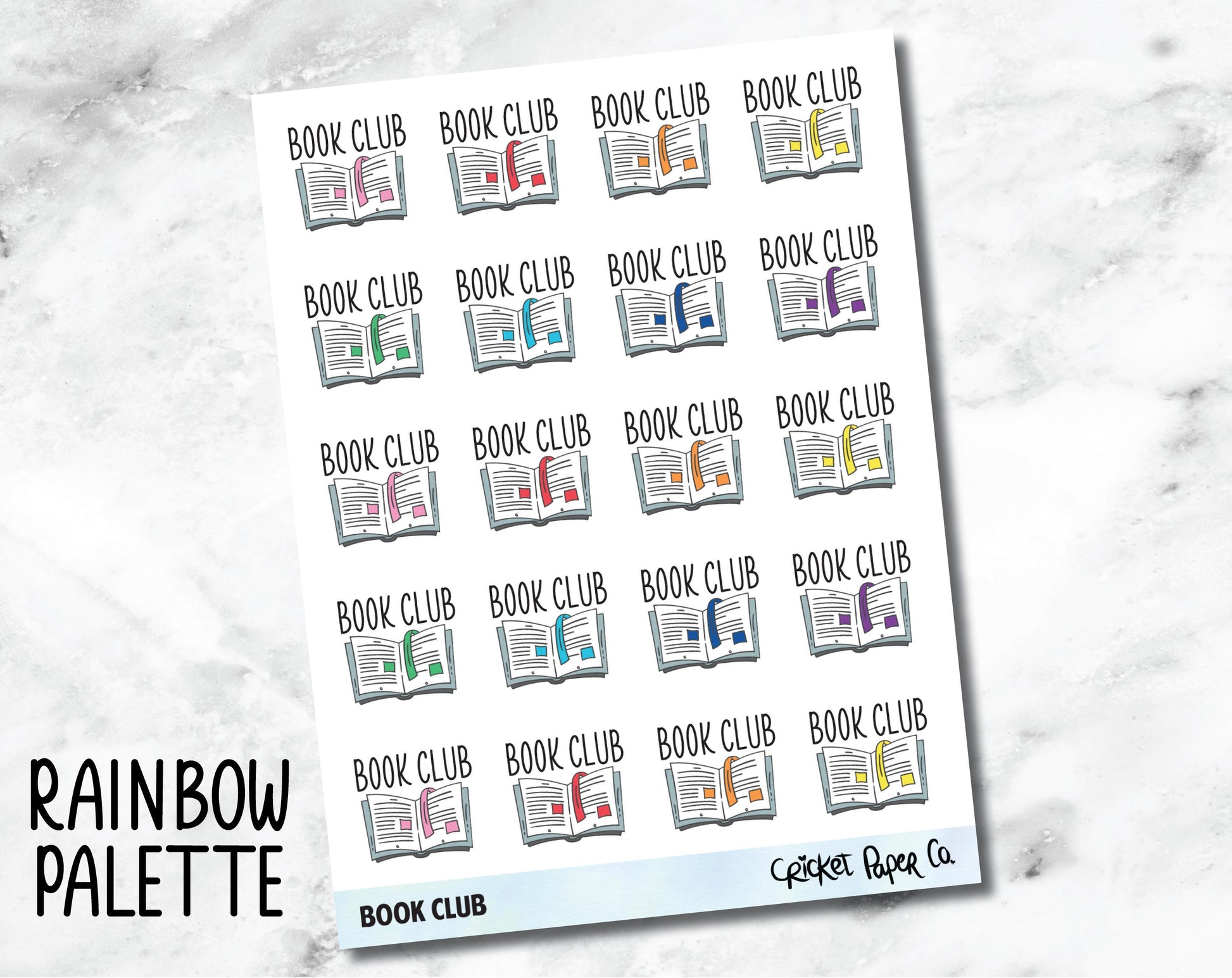 Book Club Typography Icon - Reading and Bookish Planner Stickers-Cricket Paper Co.