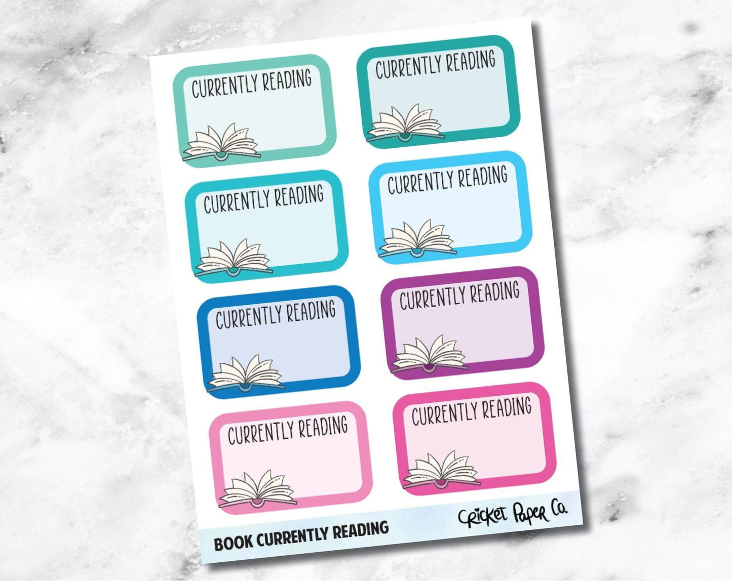 Book Currently Reading - Reading and Bookish Planner Stickers-Cricket Paper Co.