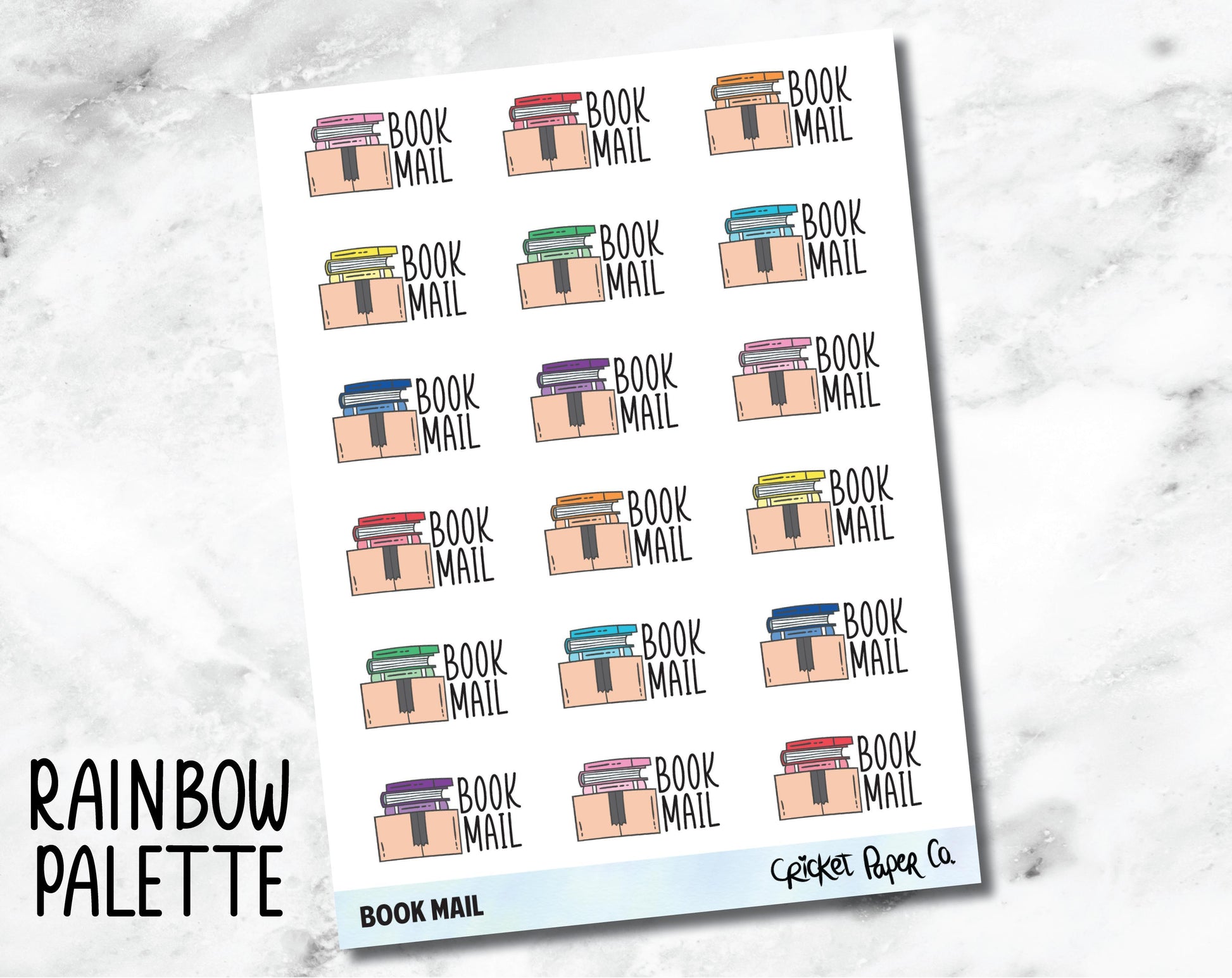 Book Mail Typography Icon - Reading and Bookish Planner Stickers-Cricket Paper Co.