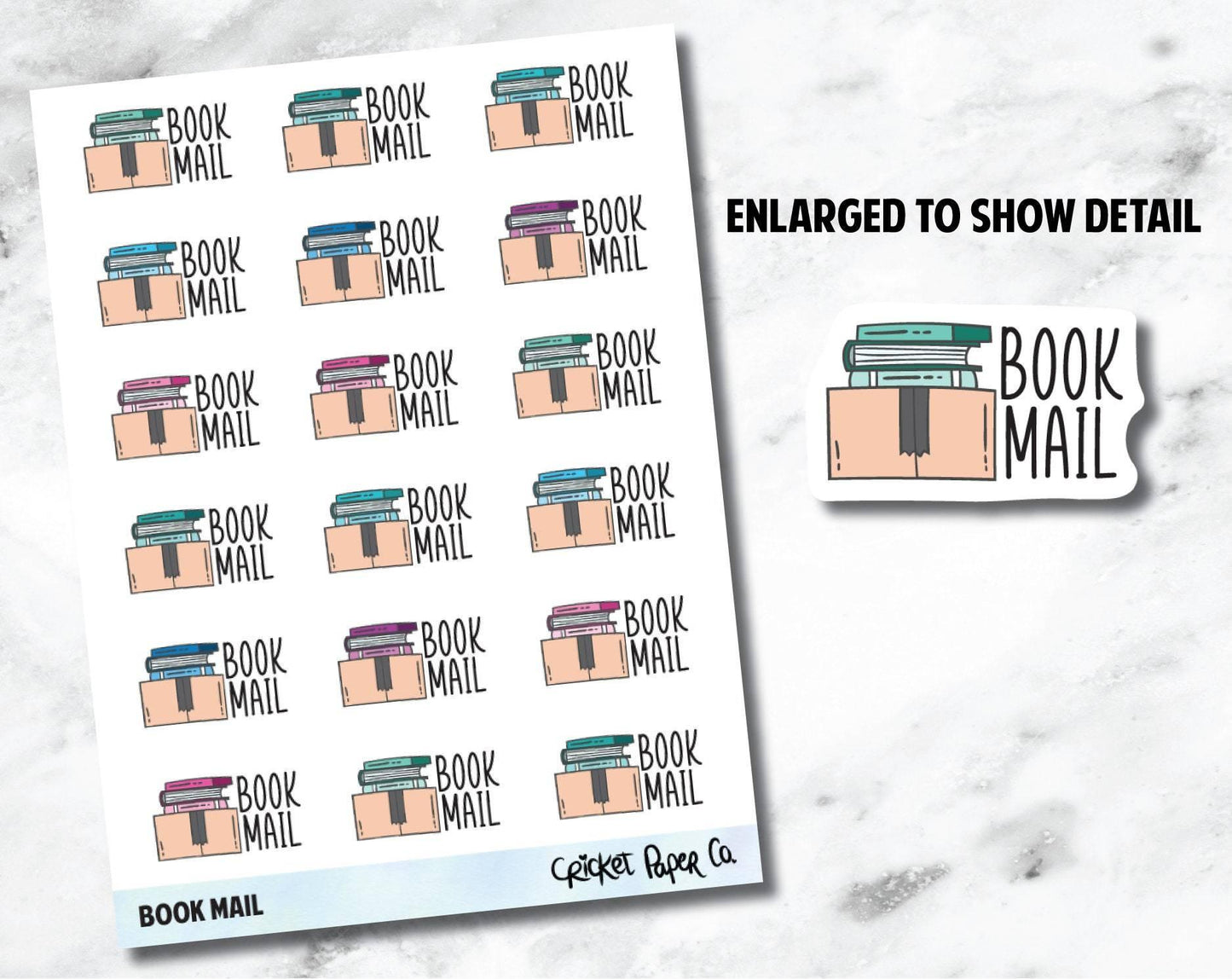 Book Mail Typography Icon - Reading and Bookish Planner Stickers-Cricket Paper Co.