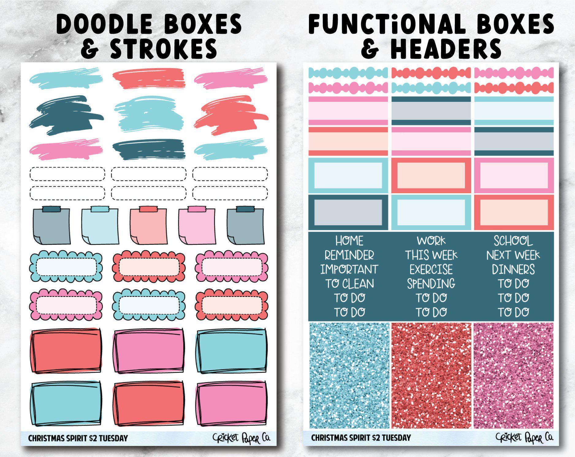 CHRISTMAS SPIRIT Planner Stickers - Full Kit-Cricket Paper Co.