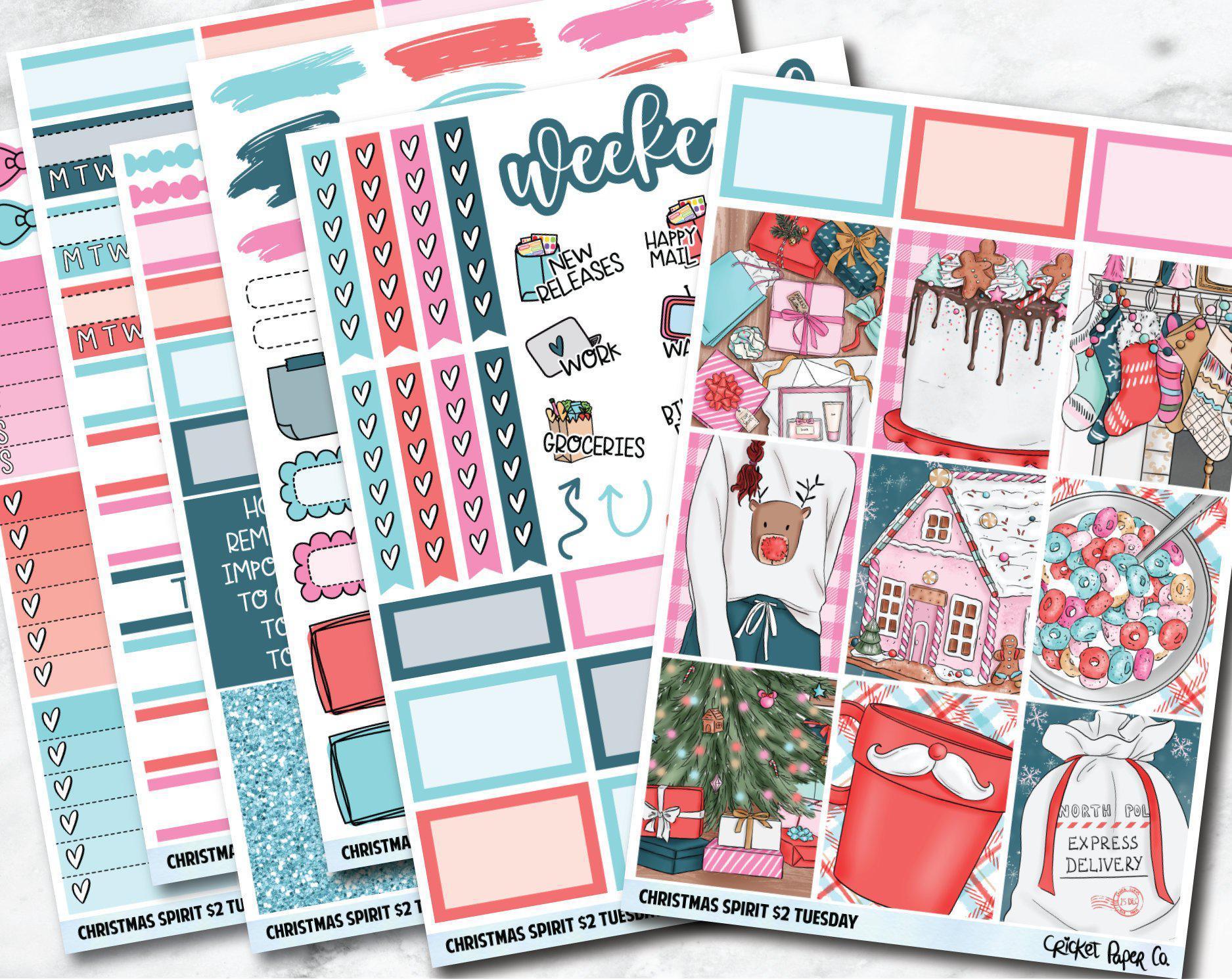 CHRISTMAS SPIRIT Planner Stickers - Full Kit-Cricket Paper Co.