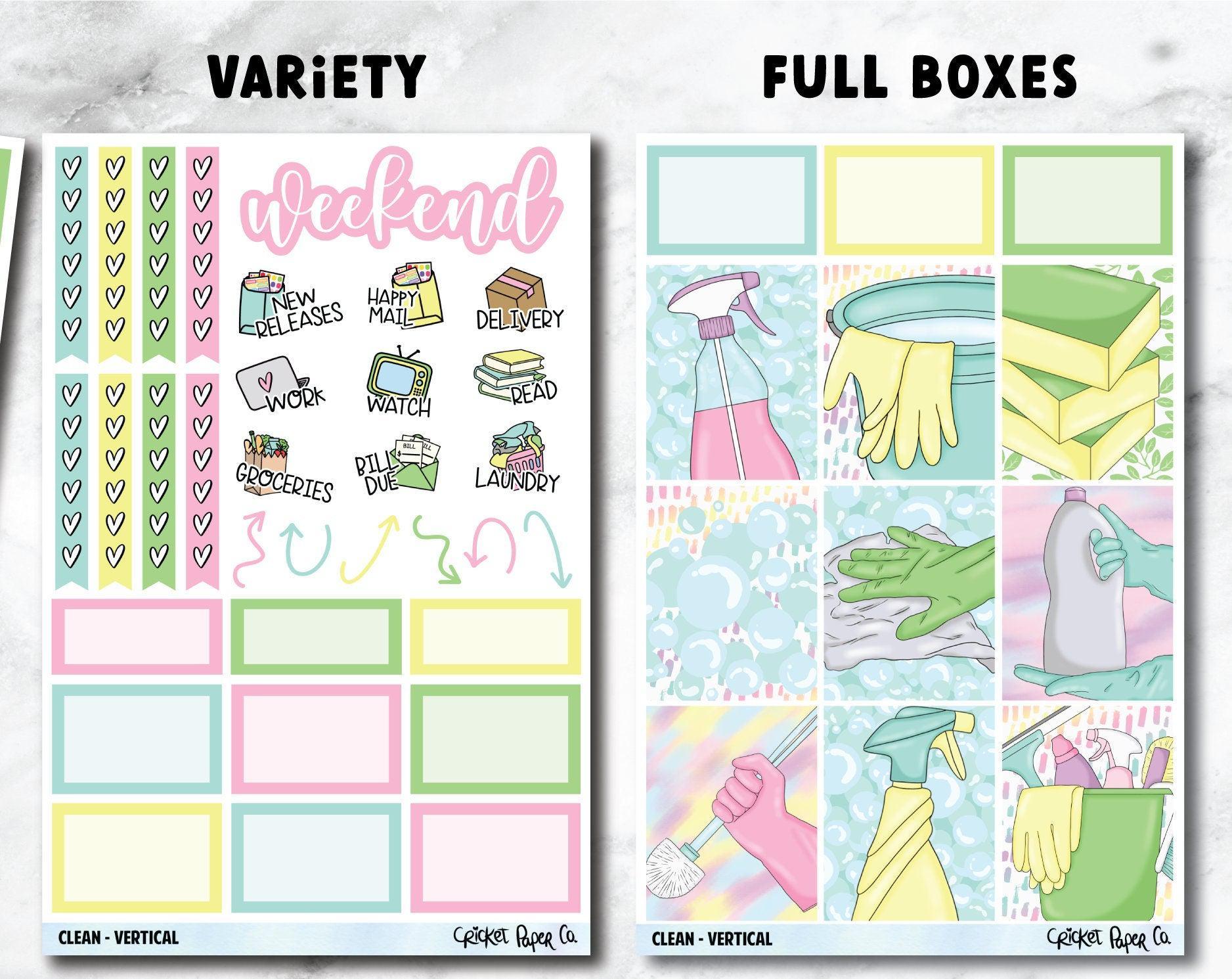 CLEAN Planner Stickers - Full Kit-Cricket Paper Co.