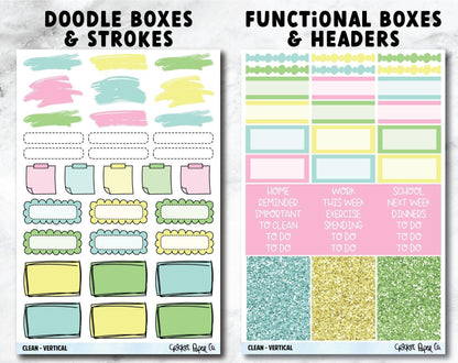 CLEAN Planner Stickers - Full Kit-Cricket Paper Co.