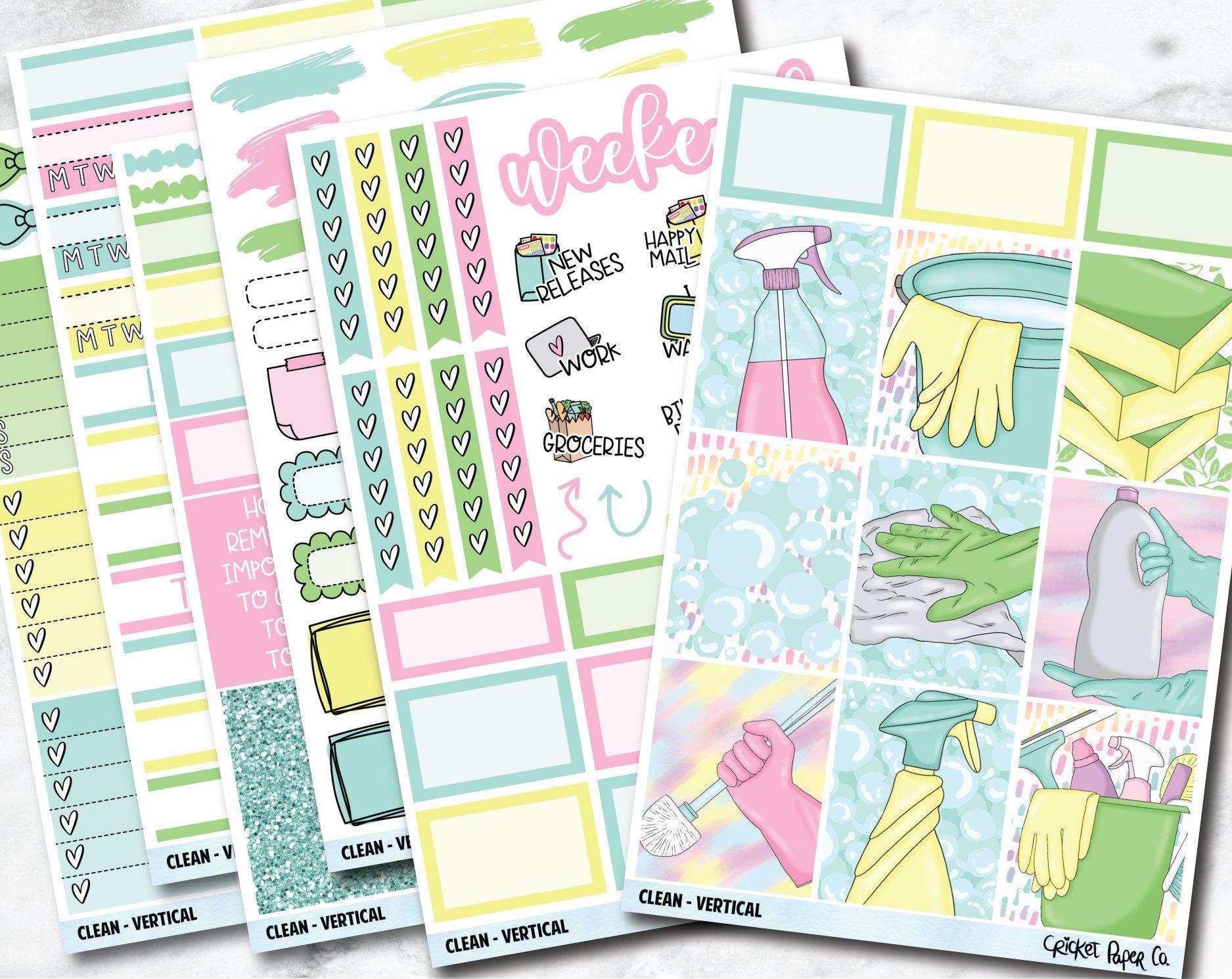Sticker Design Clean CLEAN Planner Stickers - Full Kit β Cricket Paper Co.