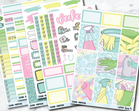 CLEAN Planner Stickers - Full Kit-Cricket Paper Co.