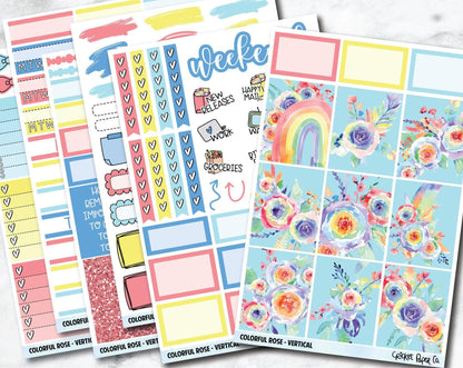COLORFUL ROSE Planner Stickers - Full Kit-Cricket Paper Co.