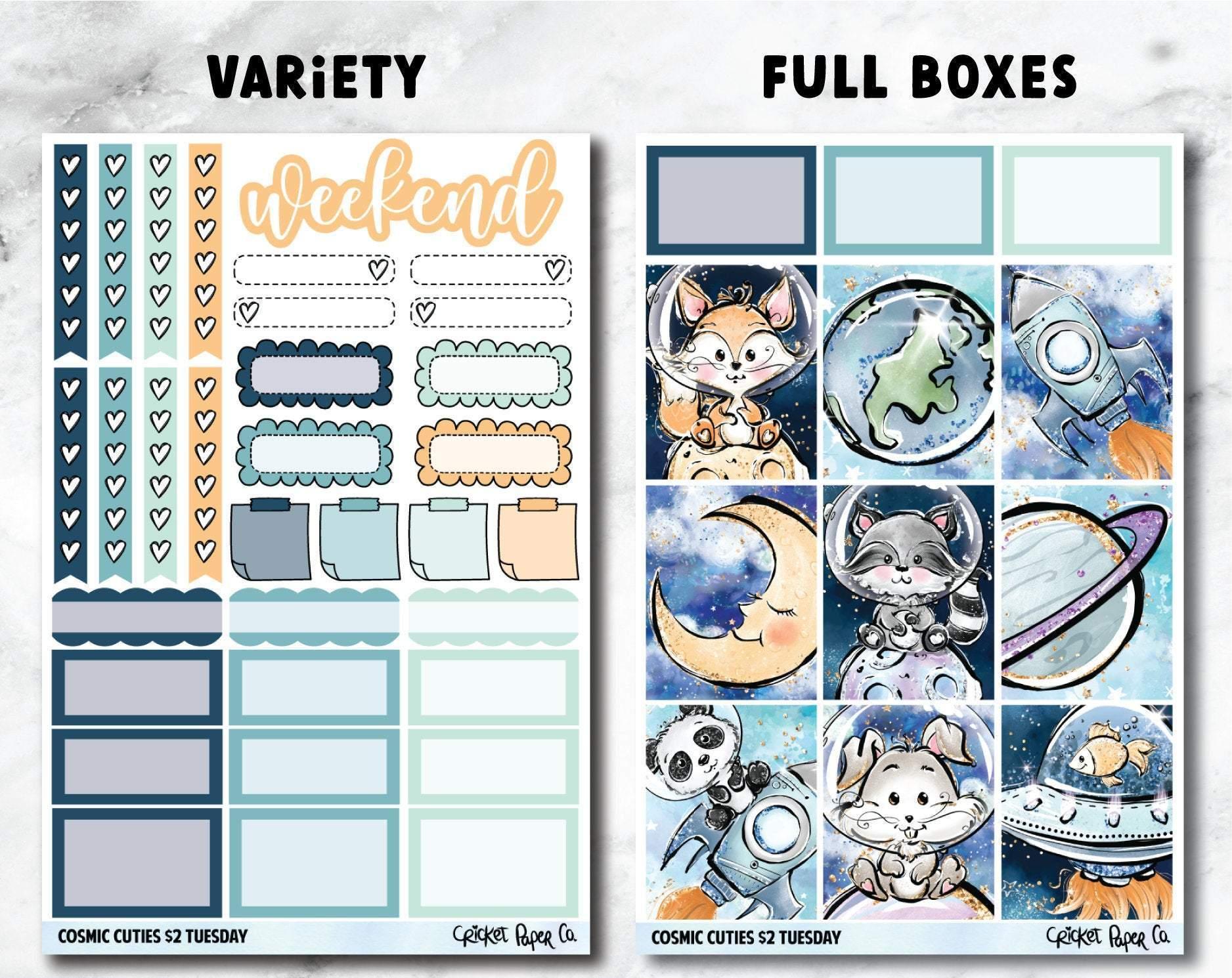 COSMIC CUTIES Planner Stickers - Full Kit-Cricket Paper Co.