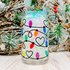 Christmas Lights - 16oz Libbey Glass Can Cup-Cricket Paper Co.