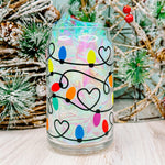 Christmas Lights - 16oz Libbey Glass Can Cup-Cricket Paper Co.