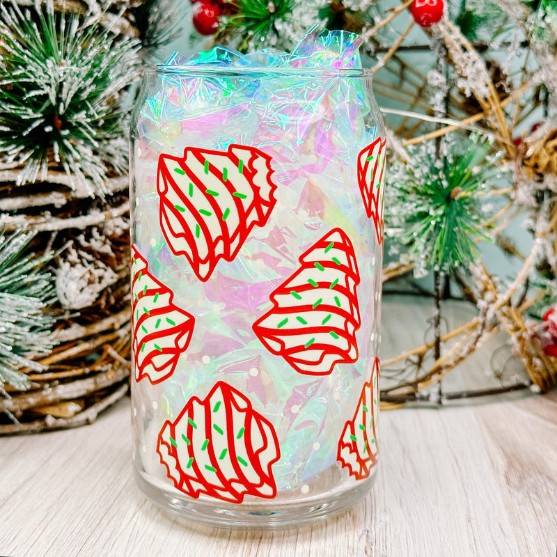 Christmas Tree Cakes - 16oz Libbey Glass Can Cup-Cricket Paper Co.