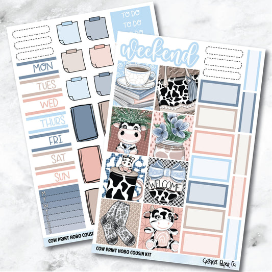 Cow Print HOBONICHI COUSIN Planner Stickers Mini Kit-Cricket Paper Co.