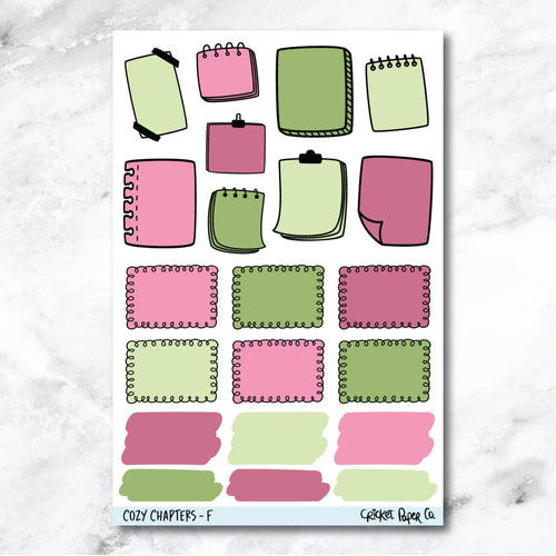Cozy Chapters Doodle Accents Journaling and Planner Stickers - F-Cricket Paper Co.