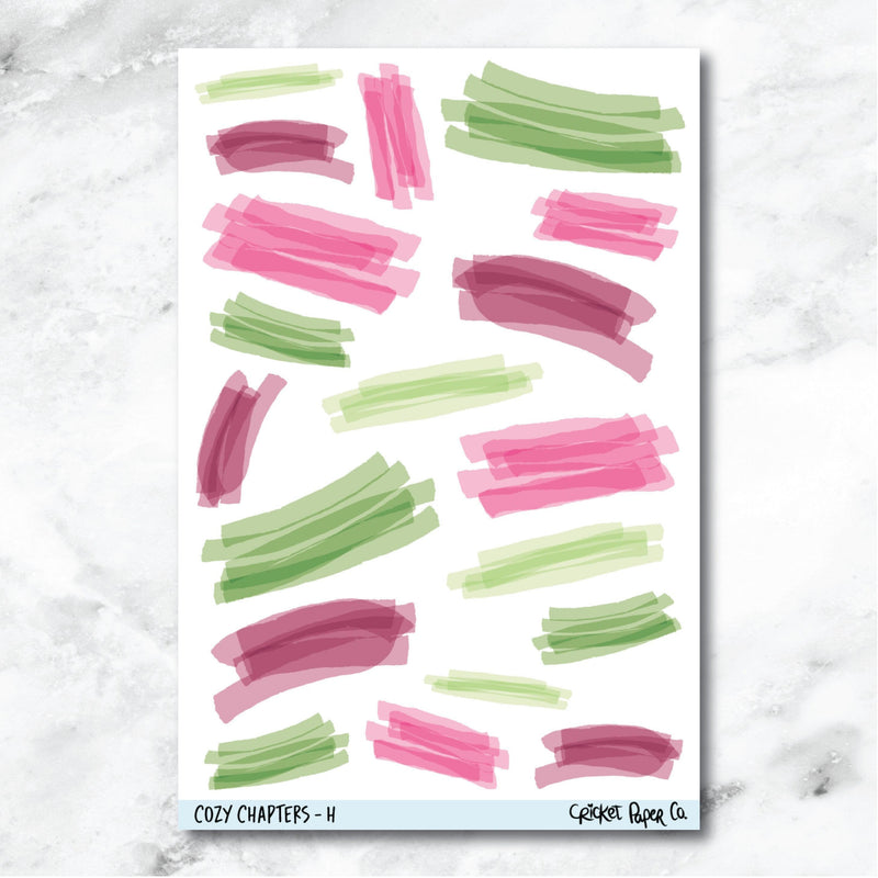 Cozy Chapters Highlighter Swatch Journaling and Planner Stickers - H-Cricket Paper Co.