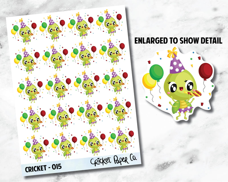 Cricket Character Celebrate Sticker - 015-Cricket Paper Co.
