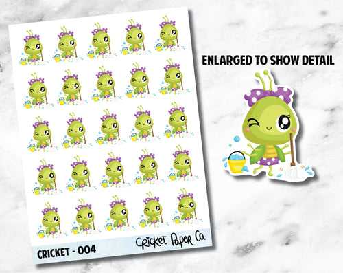 Cricket Character Cleaning Sticker - 004-Cricket Paper Co.