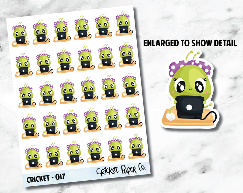 Cricket Character Computer Sticker - 017-Cricket Paper Co.