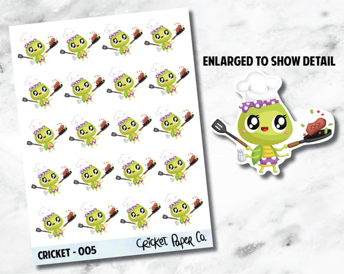 Cricket Character Cooking Sticker - 005-Cricket Paper Co.