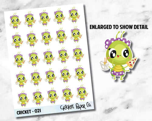 Cricket Character Foodie Sticker - 021-Cricket Paper Co.
