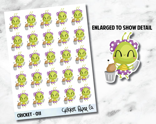 Cricket Character Garbage Sticker - 011-Cricket Paper Co.