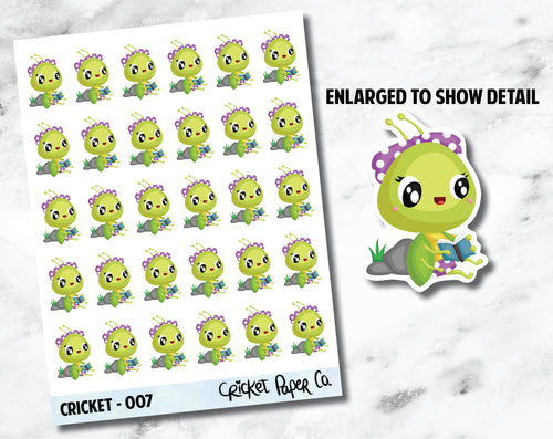 Cricket Character Reading Sticker - 007-Cricket Paper Co.