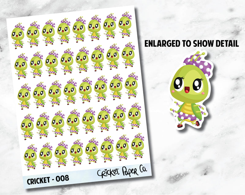 Cricket Character Running Sticker - 008-Cricket Paper Co.