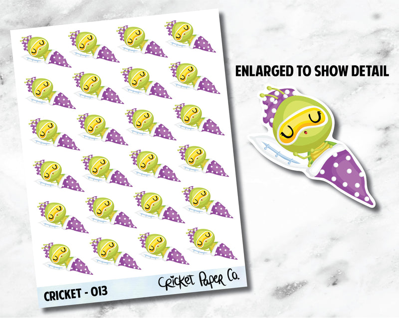 Cricket Character Sleeping Sticker - 013-Cricket Paper Co.