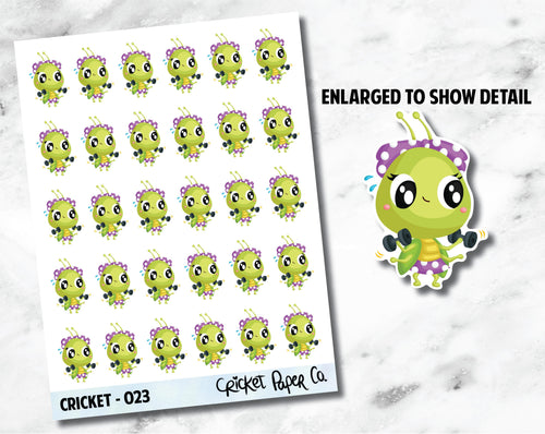 Cricket Character Weights Sticker - 023-Cricket Paper Co.