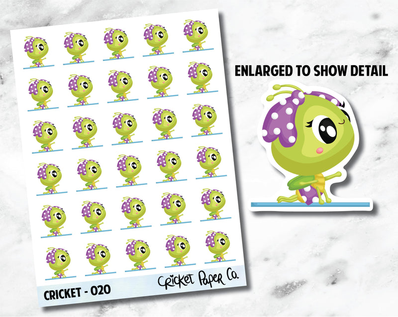 Cricket Character Yoga Sticker - 020-Cricket Paper Co.