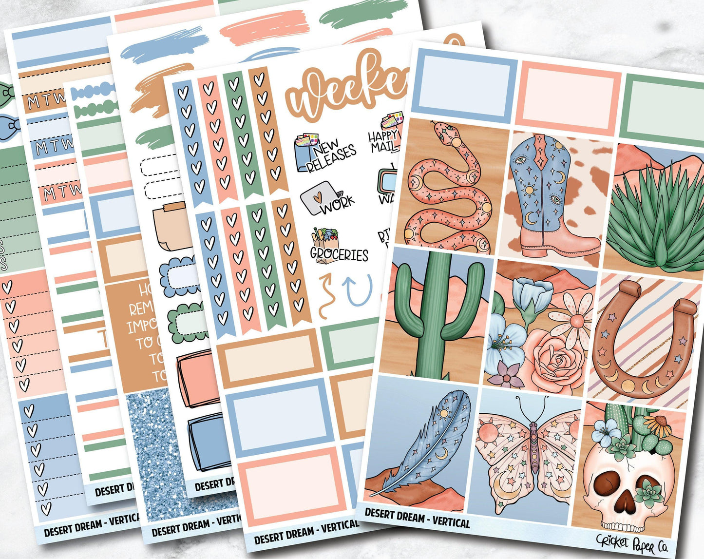 DESERT DREAM Planner Stickers - Full Kit-Cricket Paper Co.