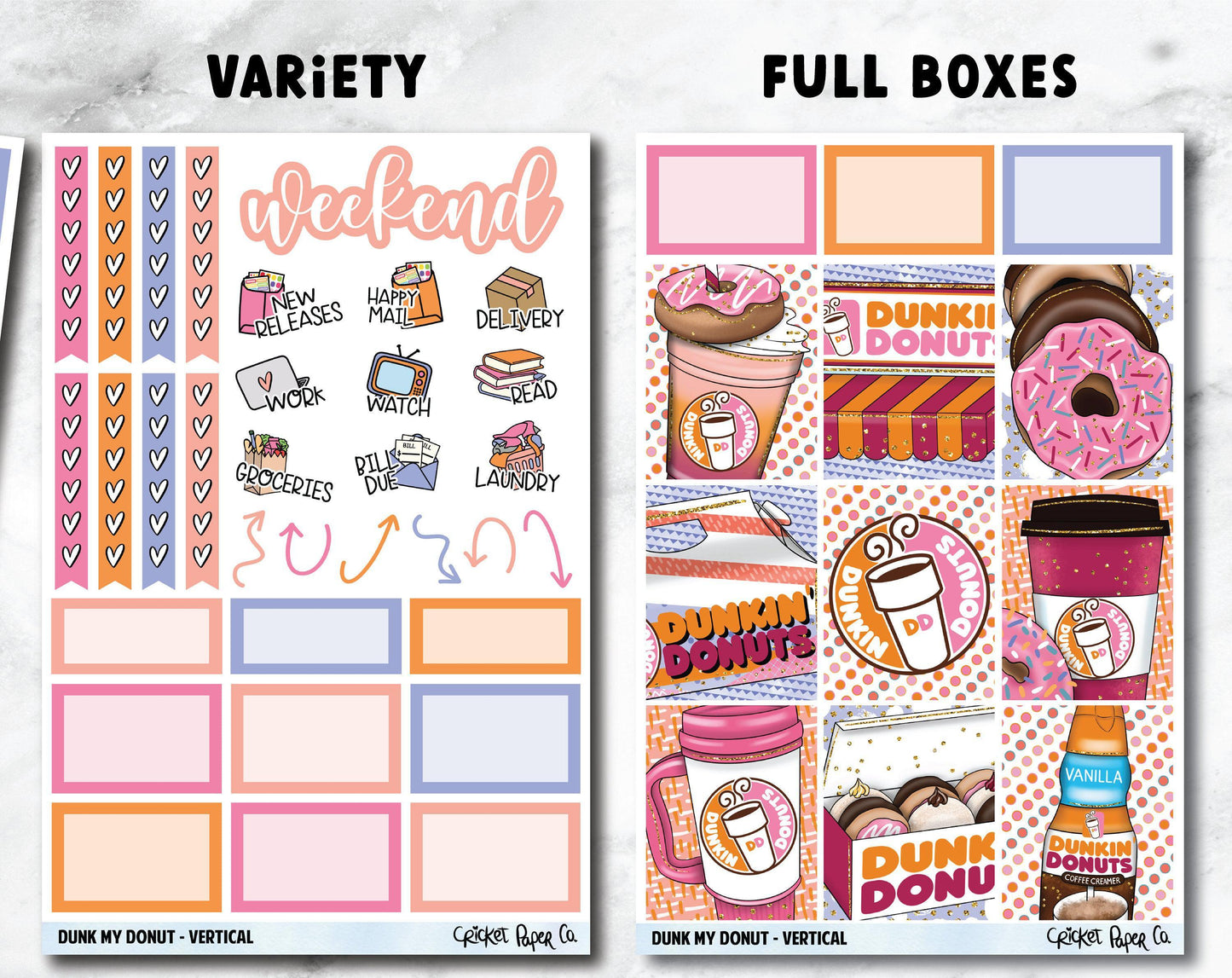 DUNK MY DONUT Planner Stickers - Full Kit-Cricket Paper Co.