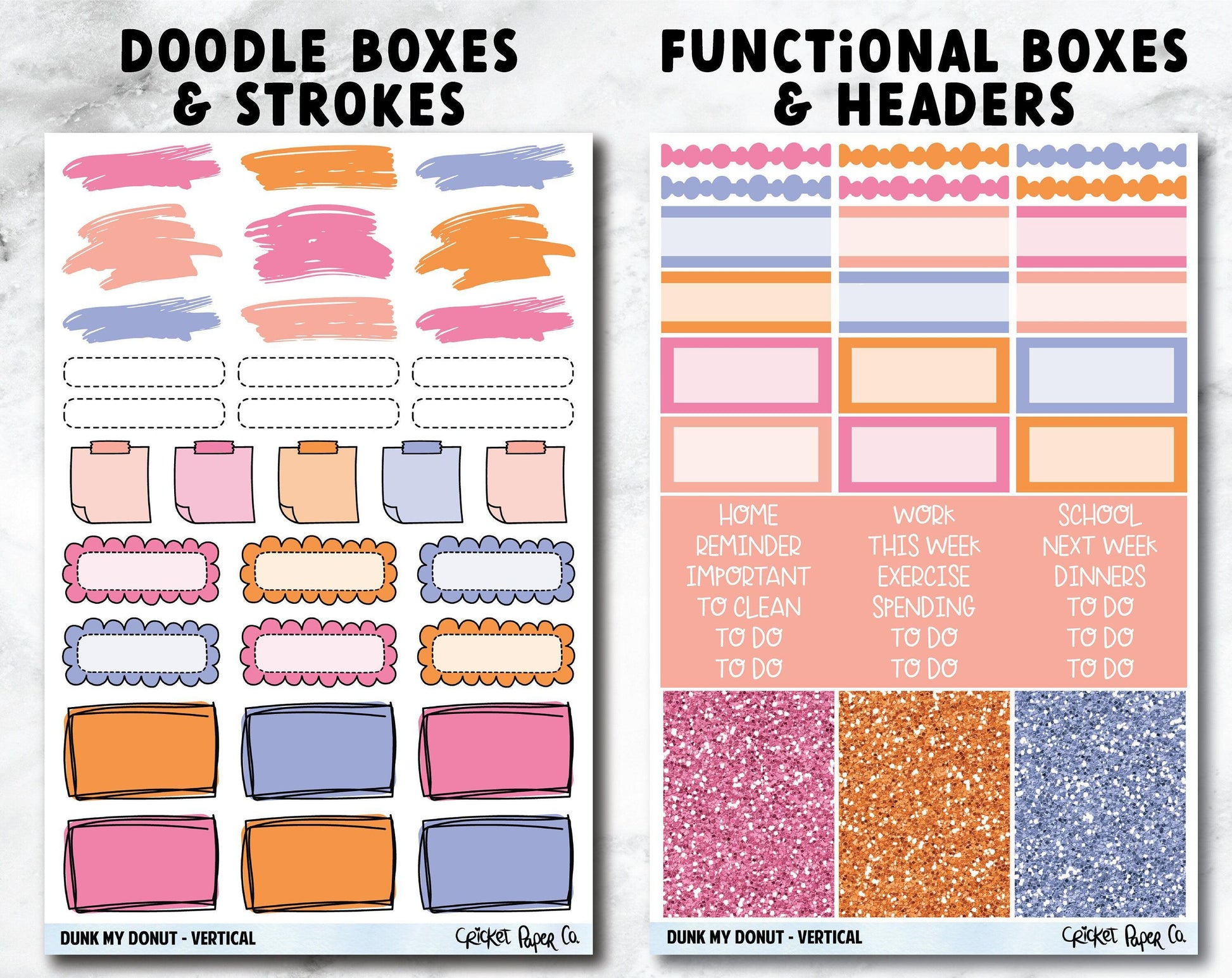 DUNK MY DONUT Planner Stickers - Full Kit-Cricket Paper Co.