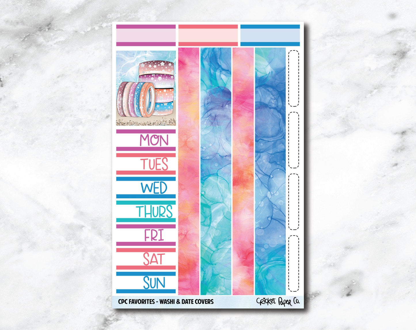 Date Covers and Bottom Washi Planner Stickers - CPC Favorites-Cricket Paper Co.