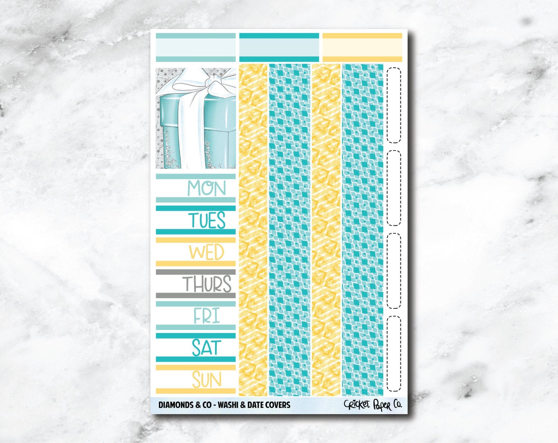 Date Covers and Bottom Washi Planner Stickers - Diamonds & Co.-Cricket Paper Co.