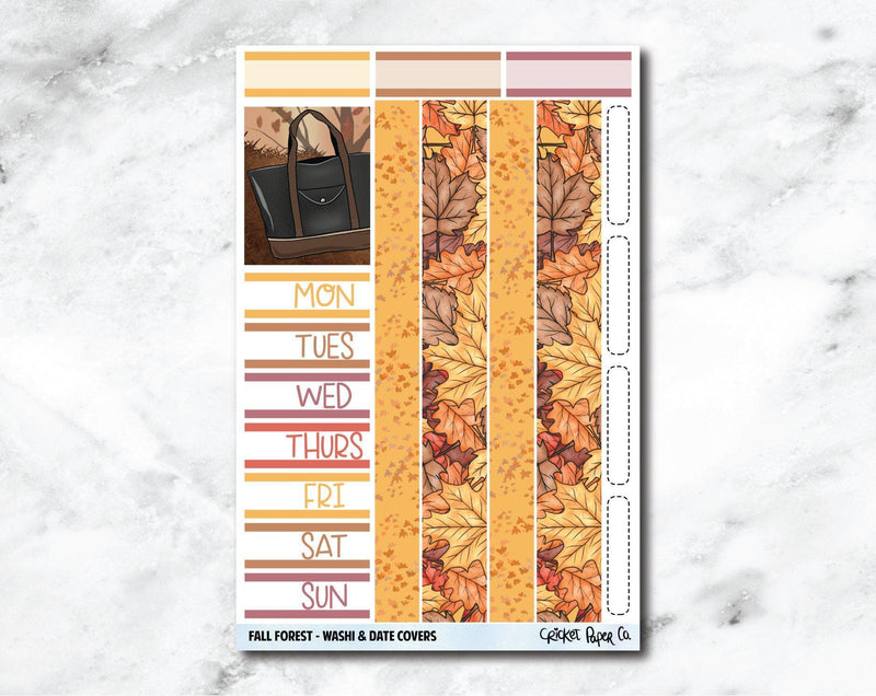 Date Covers and Bottom Washi Planner Stickers - Fall Forest-Cricket Paper Co.
