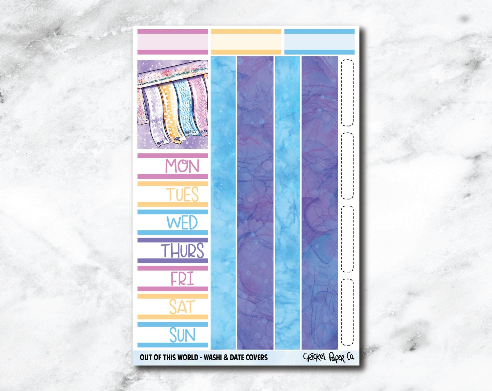 Date Covers and Bottom Washi Planner Stickers - Out of This World-Cricket Paper Co.