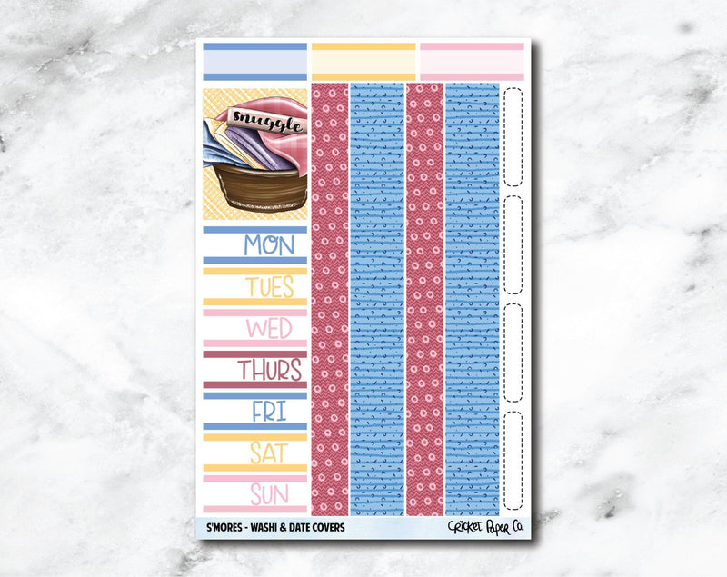 Date Covers and Bottom Washi Planner Stickers - S'mores-Cricket Paper Co.
