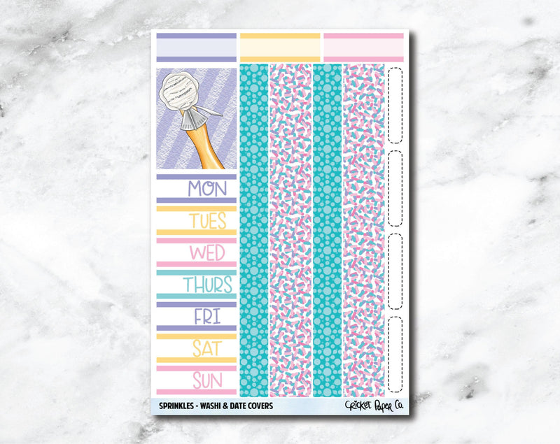 Date Covers and Bottom Washi Planner Stickers - Sprinkles-Cricket Paper Co.