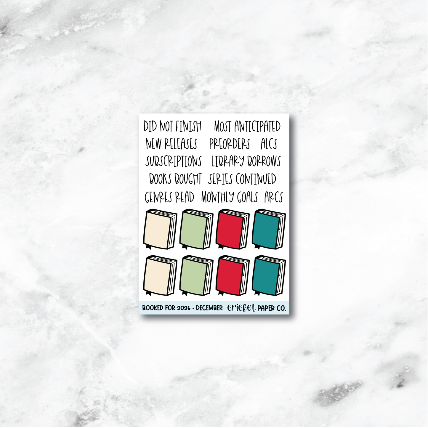 Book and Reading Journal Stickers - December