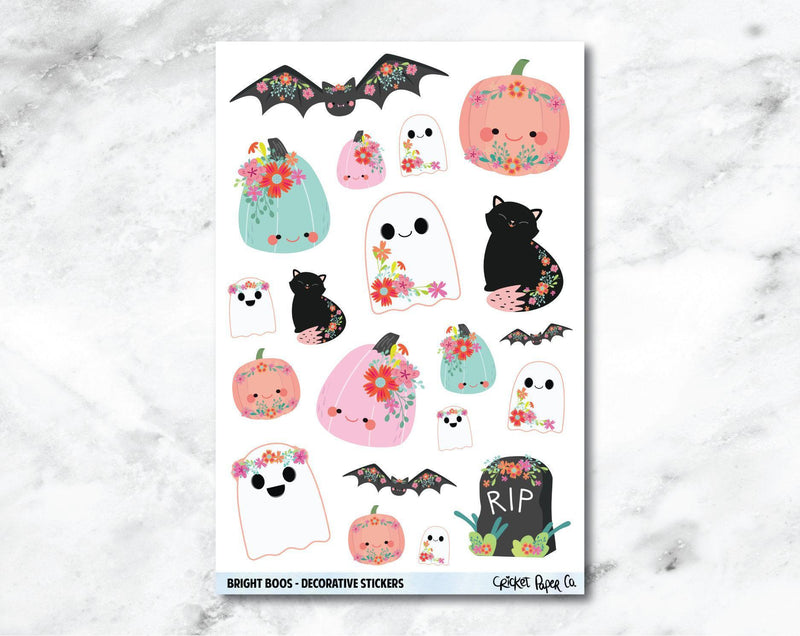 Decorative Accents Planner Stickers - Bright Boos-Cricket Paper Co.