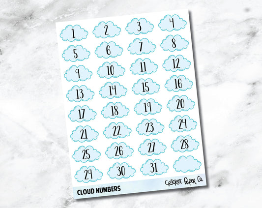 Decorative Date Number Planner Stickers - Cloud-Cricket Paper Co.