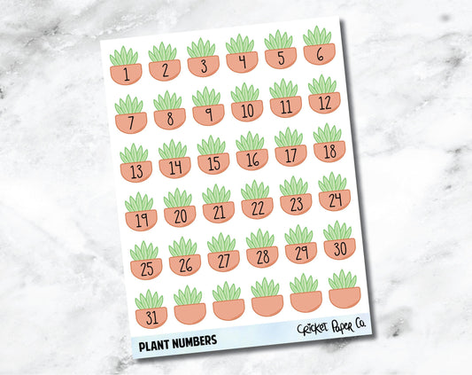Decorative Date Number Planner Stickers - Plant-Cricket Paper Co.